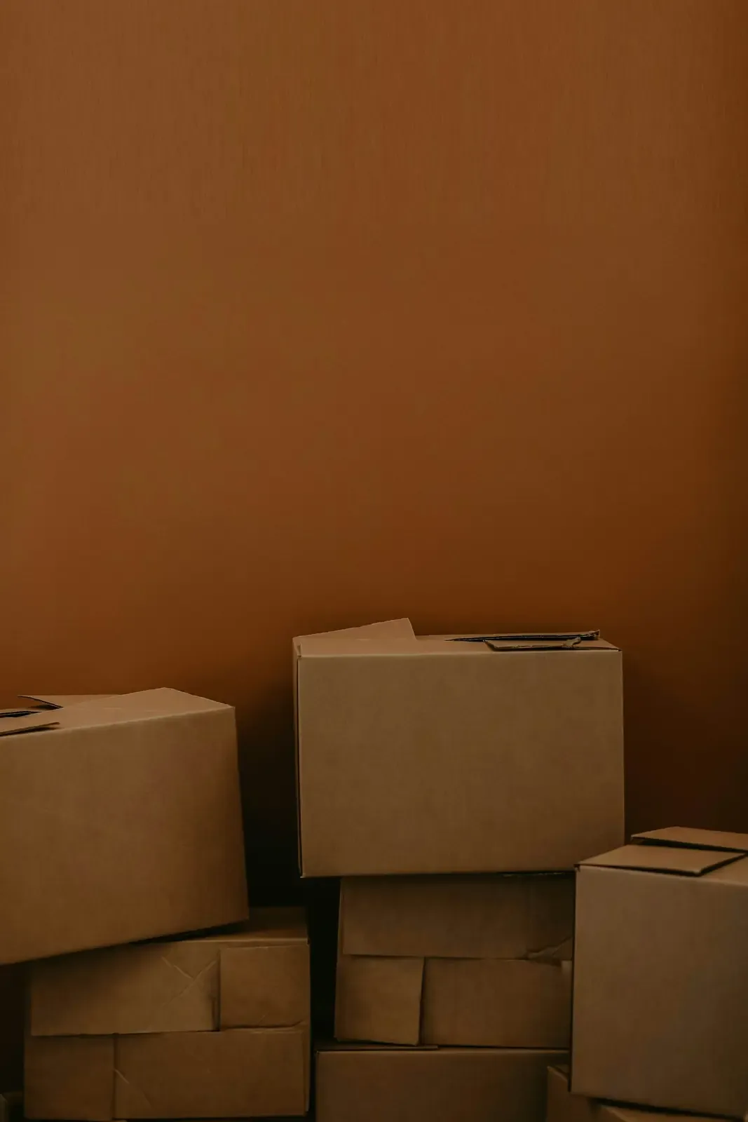 Stacked cardboard boxes