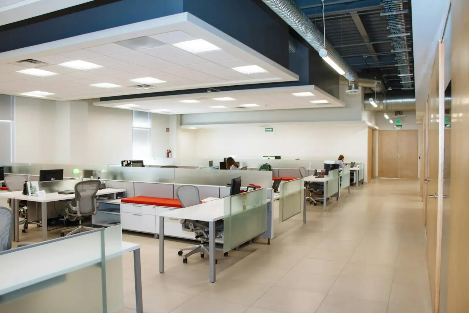 An office with desks