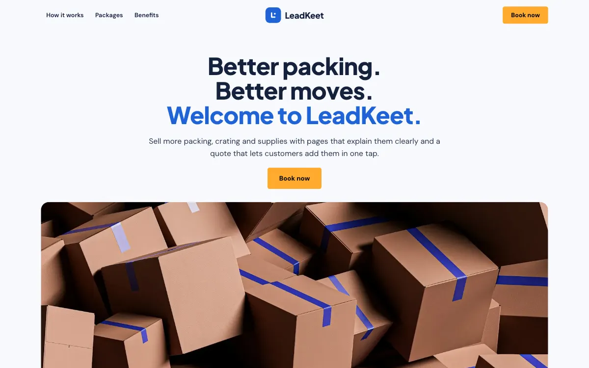 The Binwise moving company website template (opens in a new tab)