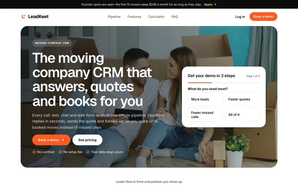 The Clearline moving company website template (opens in a new tab)