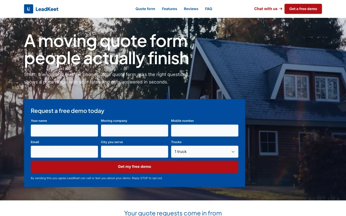 The Frontier moving company website template (opens in a new tab)