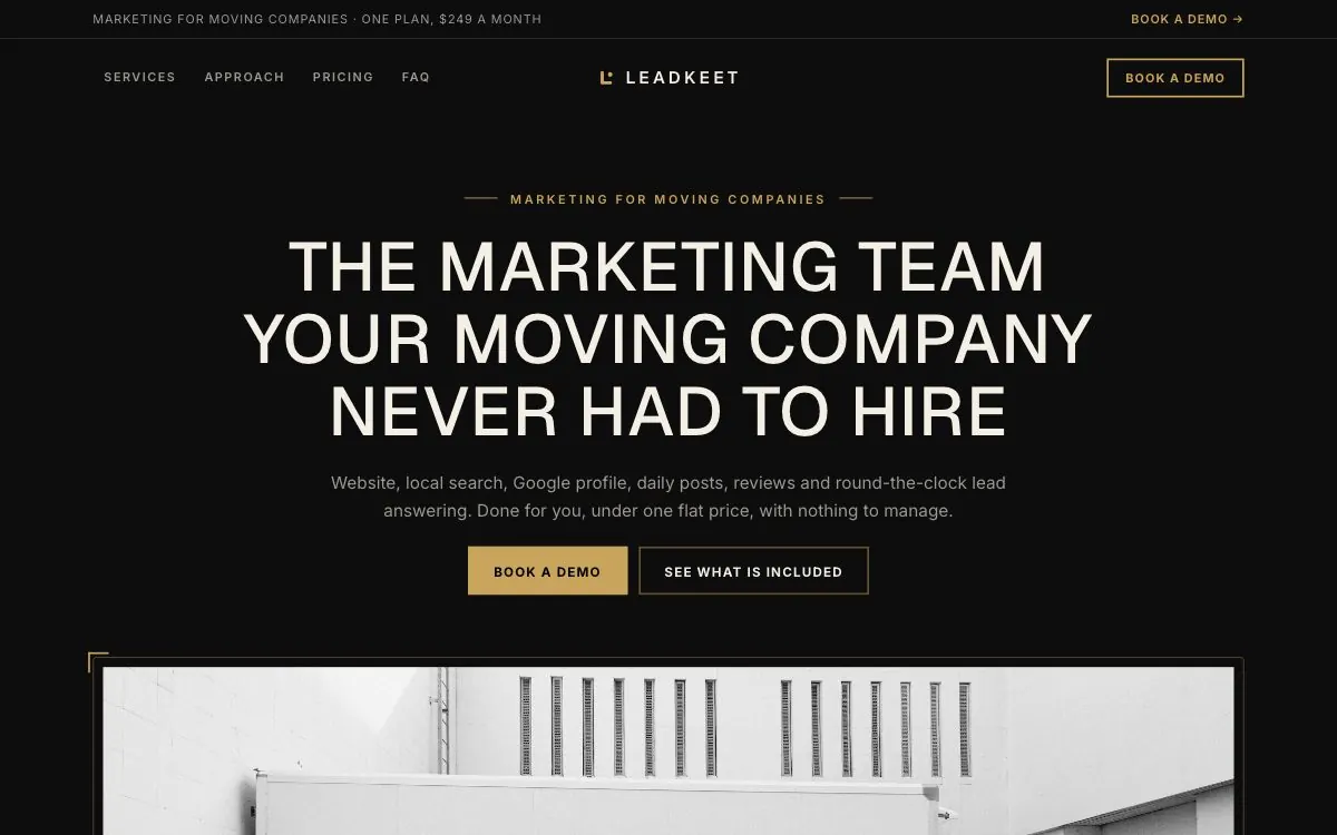 The Gilded moving company website template (opens in a new tab)