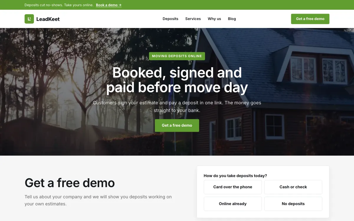 The Globe moving company website template (opens in a new tab)