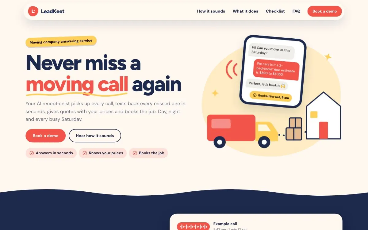 The Hearthside moving company website template (opens in a new tab)