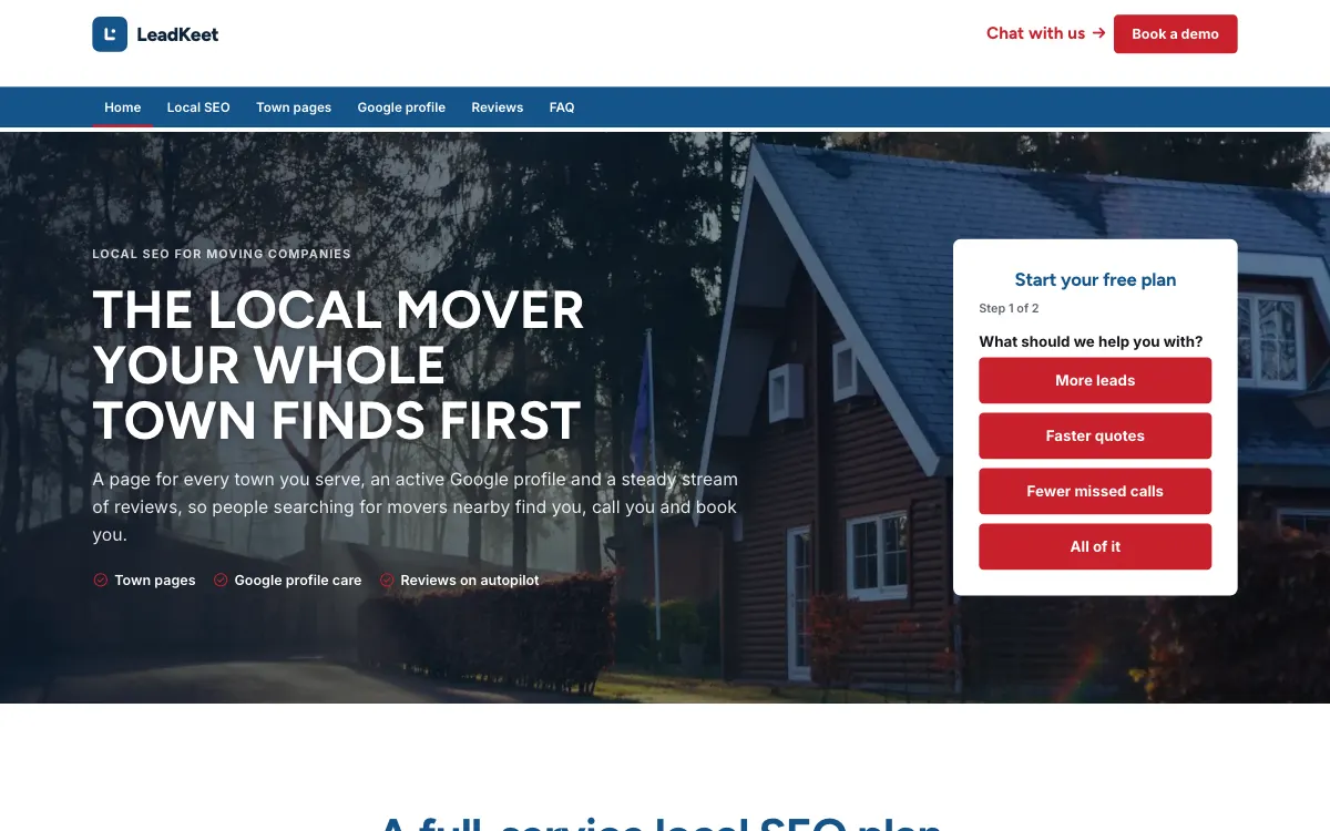 The Lakeshore moving company website template (opens in a new tab)