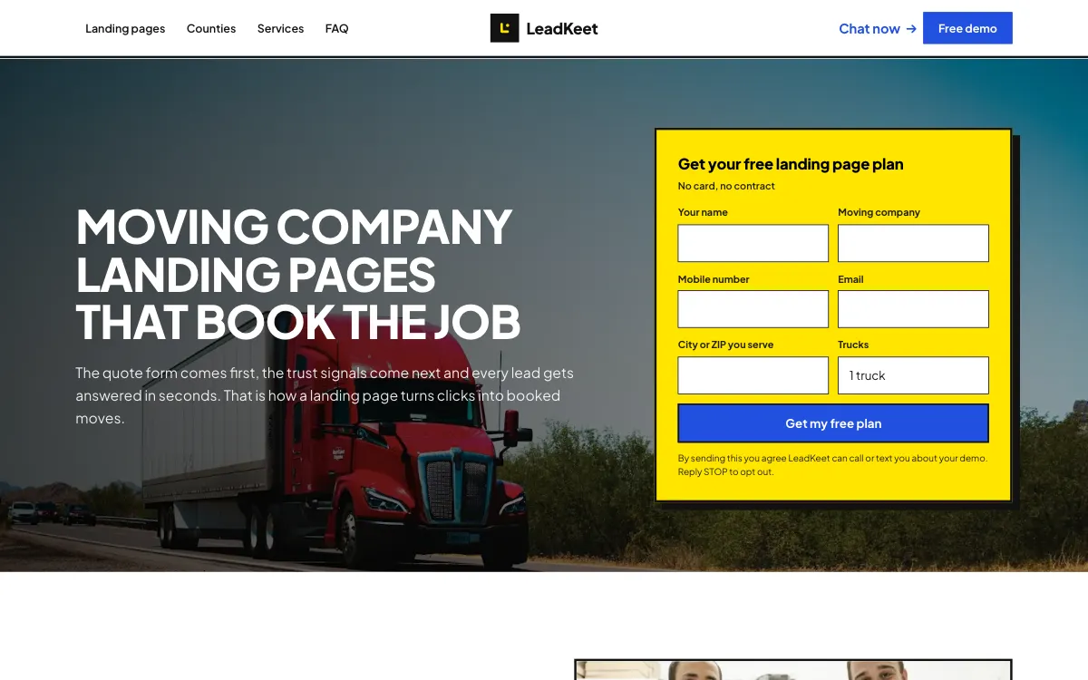The Squadron moving company website template (opens in a new tab)